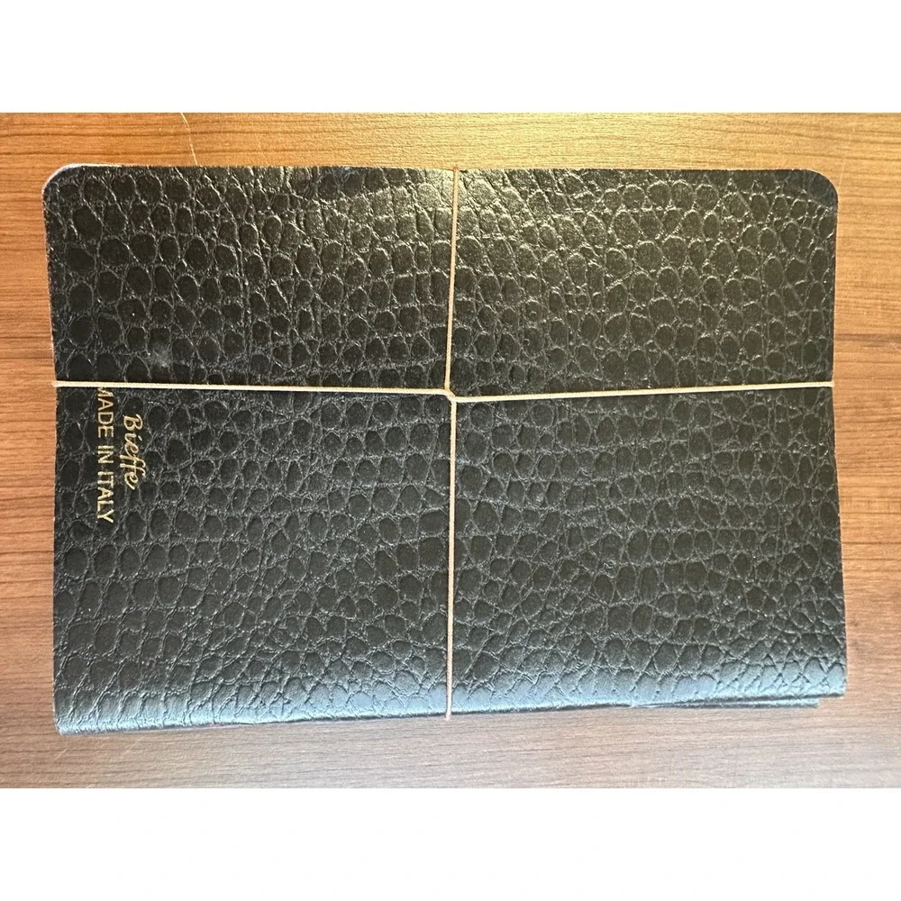 NWT BIEFFE 3 Pack Journal Writing Notebooks.Black.Handmade in Italy. 5.5